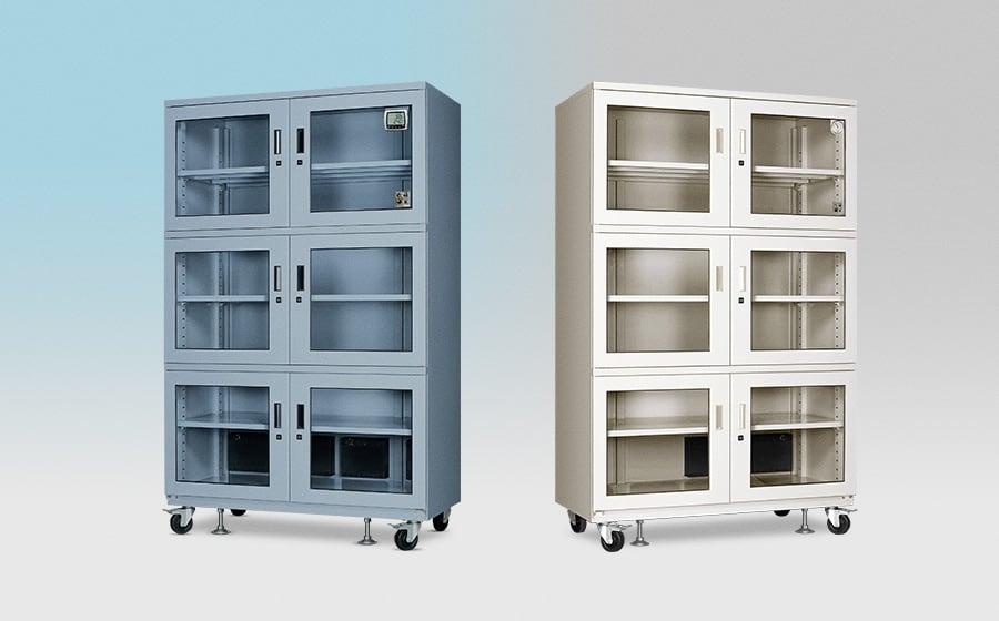 1~60%RH 各種訂製功能的工業級防潮乾燥箱，是工商產業保護貴重資產的最佳伙伴。