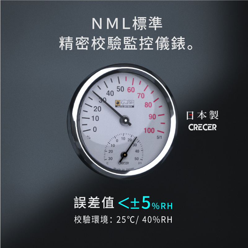日本製原裝進口溫濕度錶，可追溯NML標準校驗